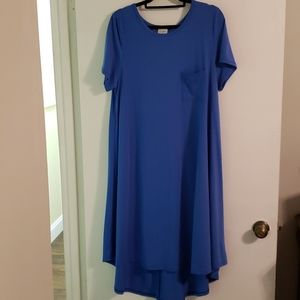 LulaRoe Carly Blue Dress XL Like New